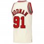Dennis Rodman Chicago Bulls Official Basketball Jersey Mitchell & Ness cream color
