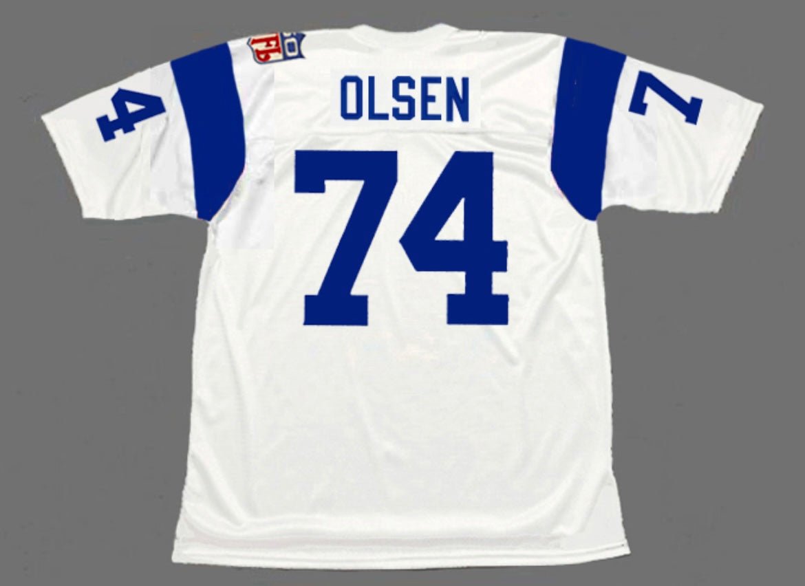 Merlin Olsen 1969 Los Angeles Rams Football Mitchell & Ness Jersey white
