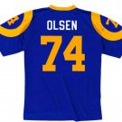 Merlin Olsen 1974 Los Angeles Rams Football Mitchell & Ness Jersey blue