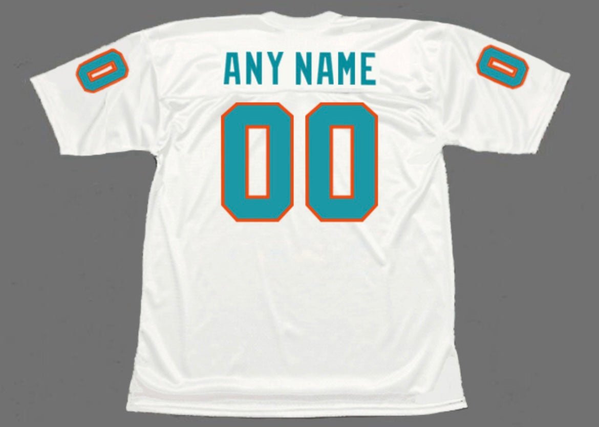 Any name & Number 1970&acirc;��s Miami Dolphins Football Mitchell & Ness jersey white
