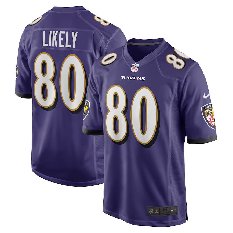 Isaiah Likely Baltimore Ravens Official Football Jersey Purple