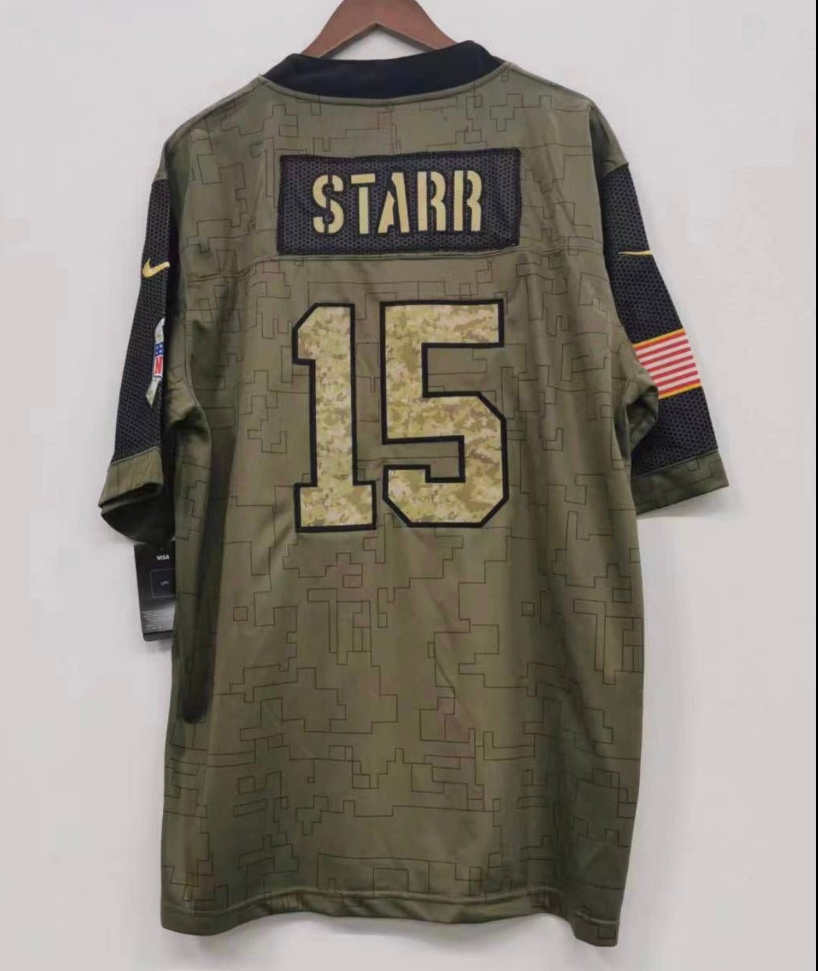 Bart Starr Green Bay Packers Football military salute to service Jersey