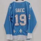 Joe Sakic Quebec Nordiques Official Hockey CCM Jersey light blue