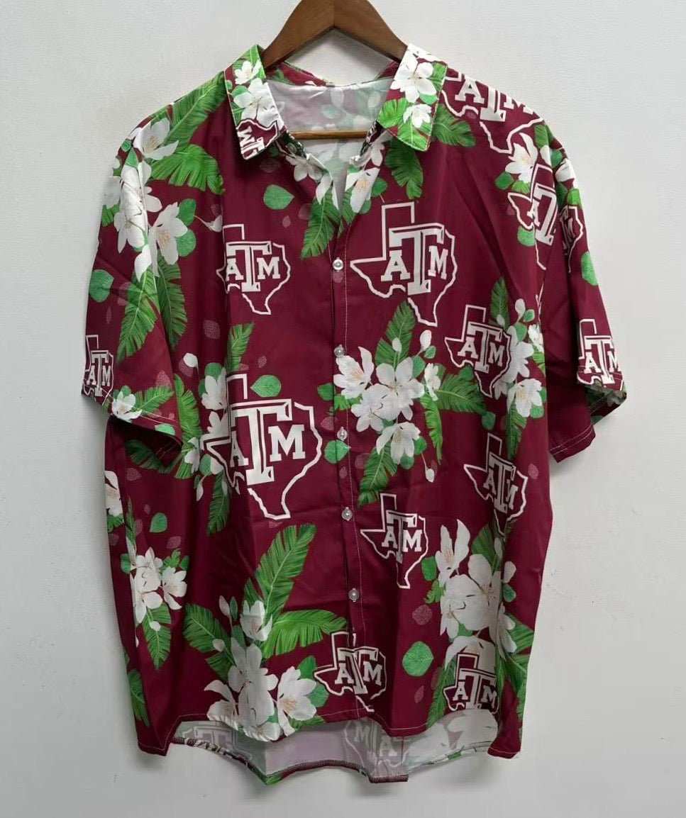 Texas A&M Aggies Official College Basketball Floral Palm shirt
