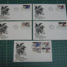 1980 US Postal Winter Olympics FDC Cachet Set of 5 - First Day Issue - Scott #1795,1796,1797,1798