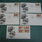 1983 US Postal Inventors FDC Cachet Set of 5 - First Day Issue - Scott #2055,2056,2057,2058