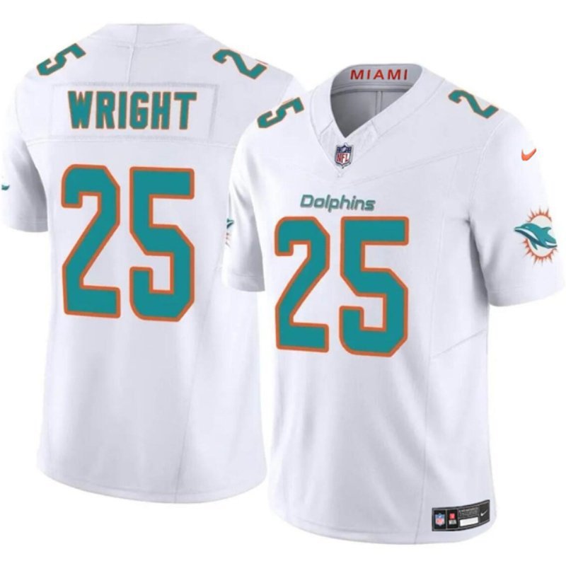 All Size Miami Dolphins Jaylen Wright White 2024 F.U.S.E Vapor Limited Football Jersey
