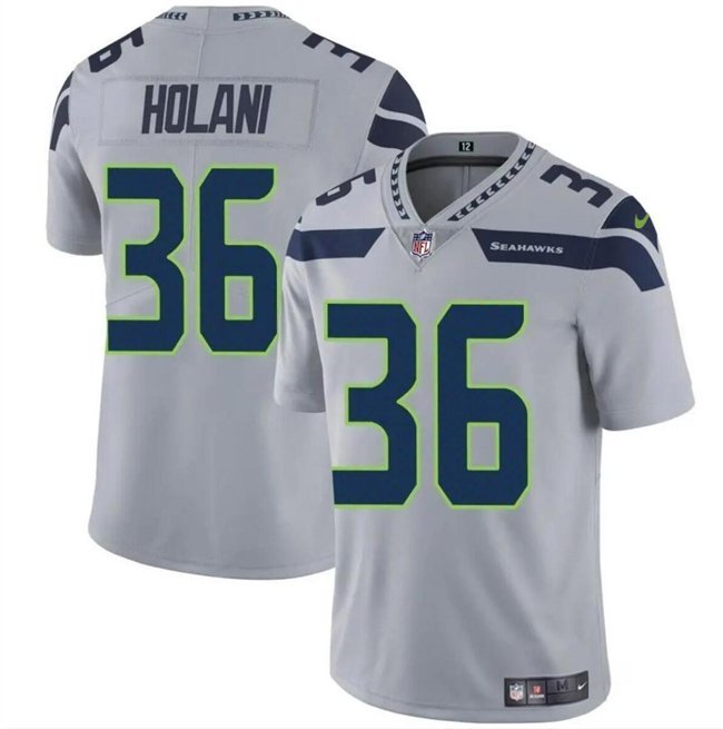 All Size Seattle Seahawks George Holani Grey Vapor Limited Jersey