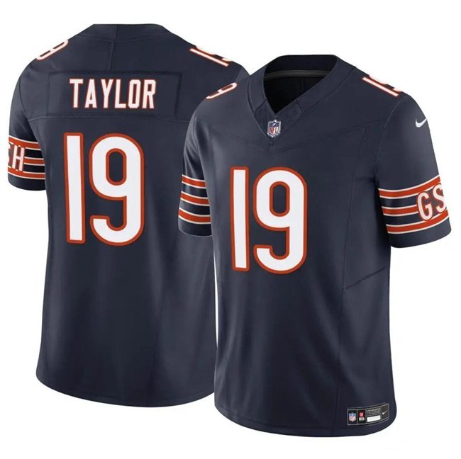All Sizes Chicago Bears Tory Taylor Navy 2023 F.U.S.E. Vapor Football Stitched Jersey