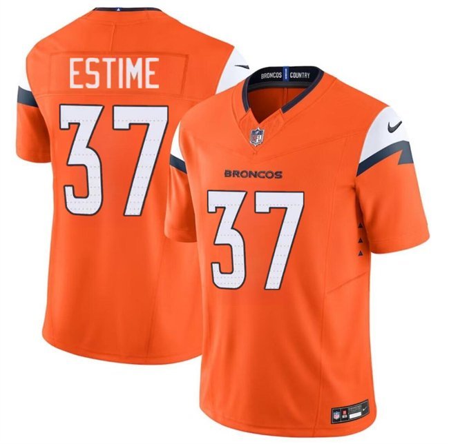 Any Size Denver Broncos Audric Estime Orange 2024 F.U.S.E. Vapor Limited Football Jersey
