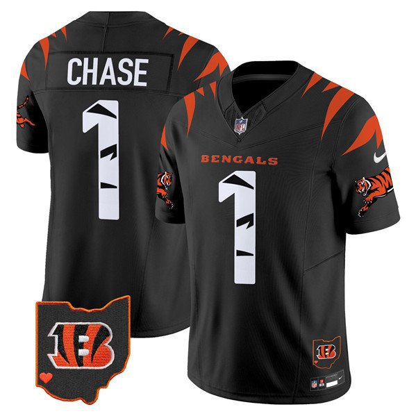 Any Sizes Cincinnati Bengals Ja'Marr Chase Black F.U.S.E. Special Vapor Football Jersey