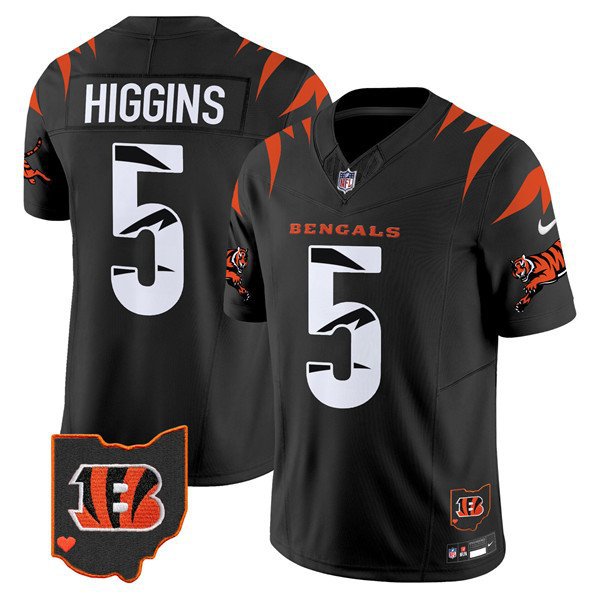 Any Sizes Cincinnati Bengals Tee Higgins Black F.U.S.E. Special Vapor Football Jersey
