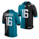 Jaguars #16 Trevor Lawrence Teal & Black NFL Draft Split Game Jersey