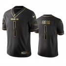 Men & Youth #1 Justin Fields Chicago Bears Black Golden Edition Jersey