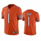 Men & Youth #1 Justin Fields Chicago Bears Color Rush Limited Orange Jersey