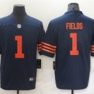 Men & Youth #1 Justin Fields Chicago Color Rush Limited Navy Blue Jersey