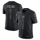 Men & Youth #1 Justin Fields Chicago RFLCTV Color Rush Limited Black Jersey