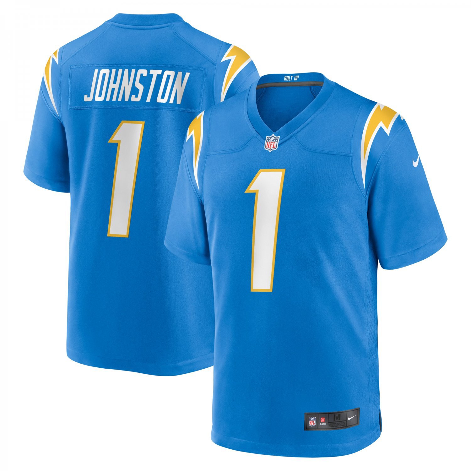 Men & Youth #1 Quentin Johnston Los Angeles Chargers Power Blue Game Jersey