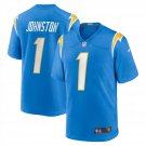 Men & Youth #1 Quentin Johnston Los Angeles Chargers Power Blue Game Jersey