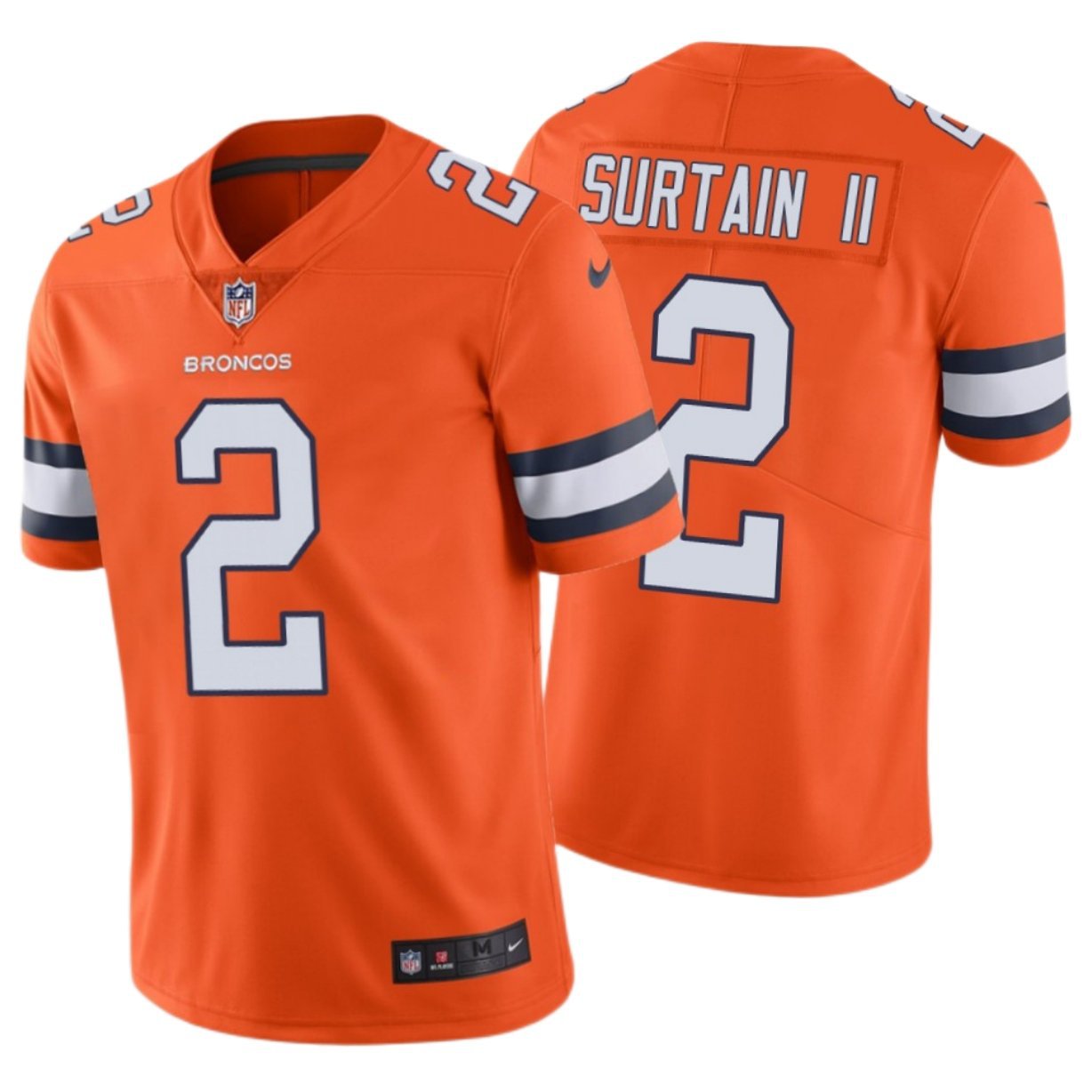Men & Youth #2 Patrick Surtain II Denver Broncos Color Rush Limited Orange Jersey