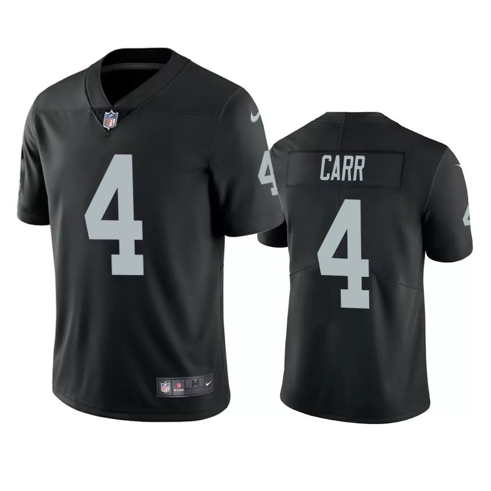 Men & Youth #4 Derek Carr Raiders Color Rush Limited Black Jersey