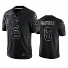 Men & Youth #6 Baker Mayfield Carolina Panthers Black Reflective Color Rush Limited Jersey