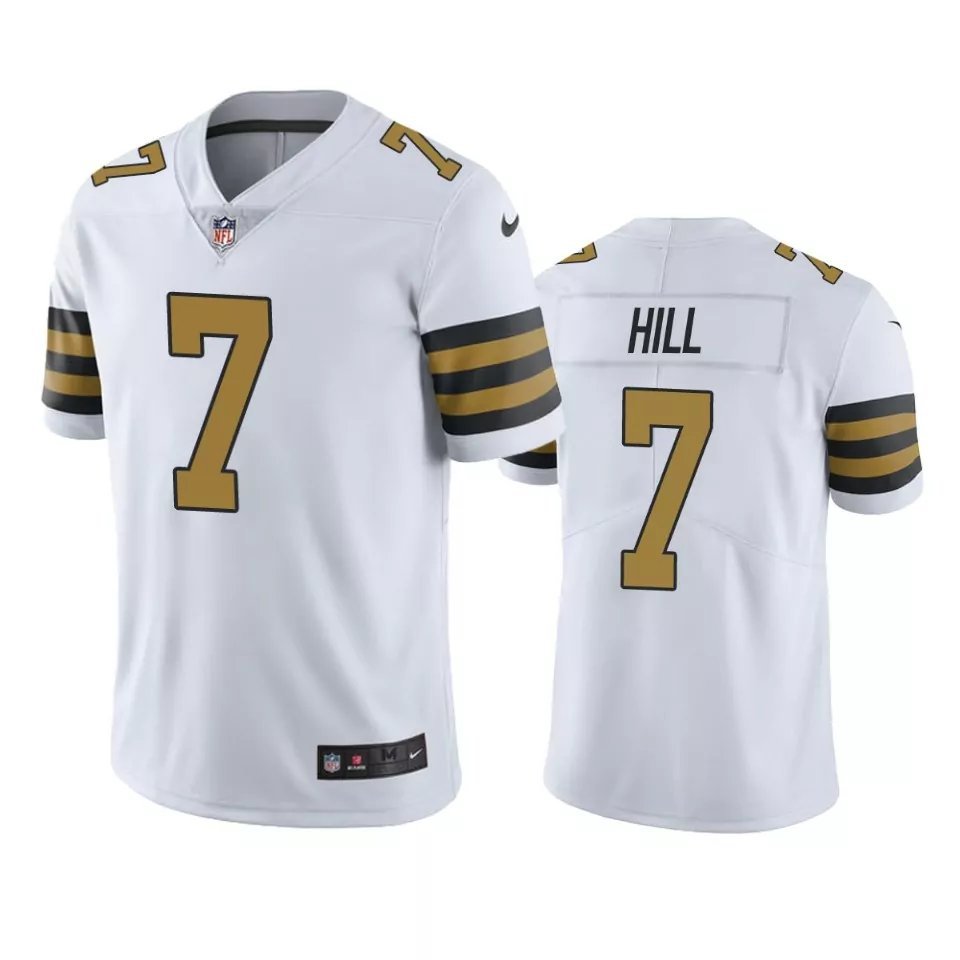 Men & Youth #7 Taysom Hill New Orleans Saints Color Rush Limited White Jersey__2029