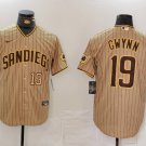 All Size San Diego Padres Tony Gwynn Khaki Cool Base Stitched Jersey