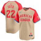 Any Size American League Juan Soto Cream 2024 All-Star Limited Stitched Baseball Jersey