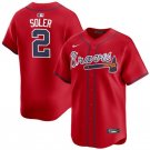 Any Size Atlanta Braves Jorge Soler Red 2024 Alternate Limited Stitched Baseball Jersey