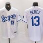 Any Size Kansas City Royals Salvador Perez Number White Cool Base Jersey