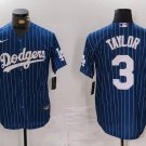 Any Size Los Angeles Dodgers Chris Taylor Navy Pinstripe Stitched Cool Base Jersey