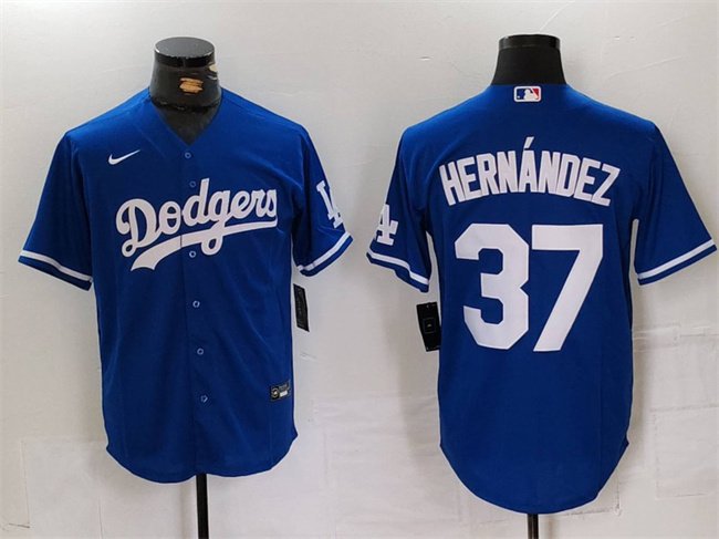 Any Size Los Angeles Dodgers Teoscar Hernandez 2024 Blue Stitched Baseball Jersey