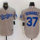Any Size Los Angeles Dodgers Teoscar Hernandez Grey 2024 Away Stitched Baseball Jersey