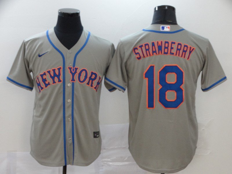 Any size Mets Darryl Strawberry Cool Baseball Jersey Grey