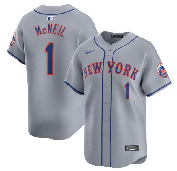 Any size Mets Jeff McNeil Away Cool Baseball Jersey Gray 2024