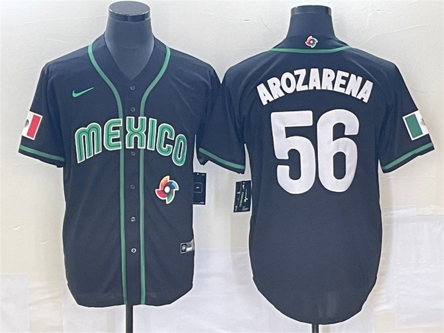 Any Size Mexico Rays Randy Arozarena 2023 Black World Classic Jersey