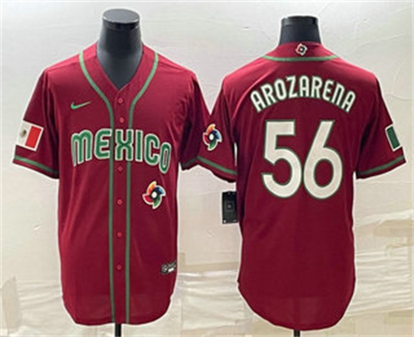 Any Size Mexico Rays Randy Arozarena 2023 Red World Classic Jersey