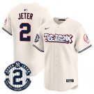 Any Size New York Yankees Derek Jeter Cream The Bronx Graffiti V2 Baseball Jersey