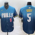 Any Size Phillies Bryson Stott City Cool Baseball Stitched Jersey Blue