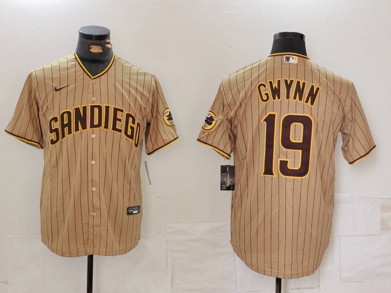 Any Size San Diego Padres Tony Gwynn Khaki Cool Base Stitched Jersey