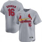 Any Size St. Louis Cardinals Nolan Gorman Gray 2024 Away Baseball Jersey