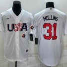 Any Size USA Baseball Cedric Mullins 2023 White World Classic Jersey