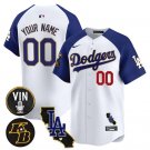 Dodgers Custom White 2025 Vin Patch & Kobe Bryant V2 Vapor Jersey