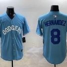 Los Angeles Dodgers Enrique Hernandez Light Blue Royal Throwback Jersey