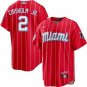 Men & Youth #2 Jazz Chisholm Miami Marlins City Connect Cool Base Red Jersey