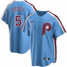 Men & Youth #5 Bryson Stott Philadelphia Phillies Cool Base Power Blue Jersey