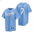 Men & Youth #7 Bobby Witt Jr Kansas City Royals Light Blue Alternate Cool Base Jersey