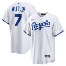Men & Youth #7 Bobby Witt Jr Kansas City Royals White Home Cool Base Jersey