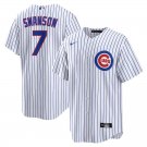 Men & Youth #7 Dansby Swanson Chicago Cubs White Home Cool Base Jersey